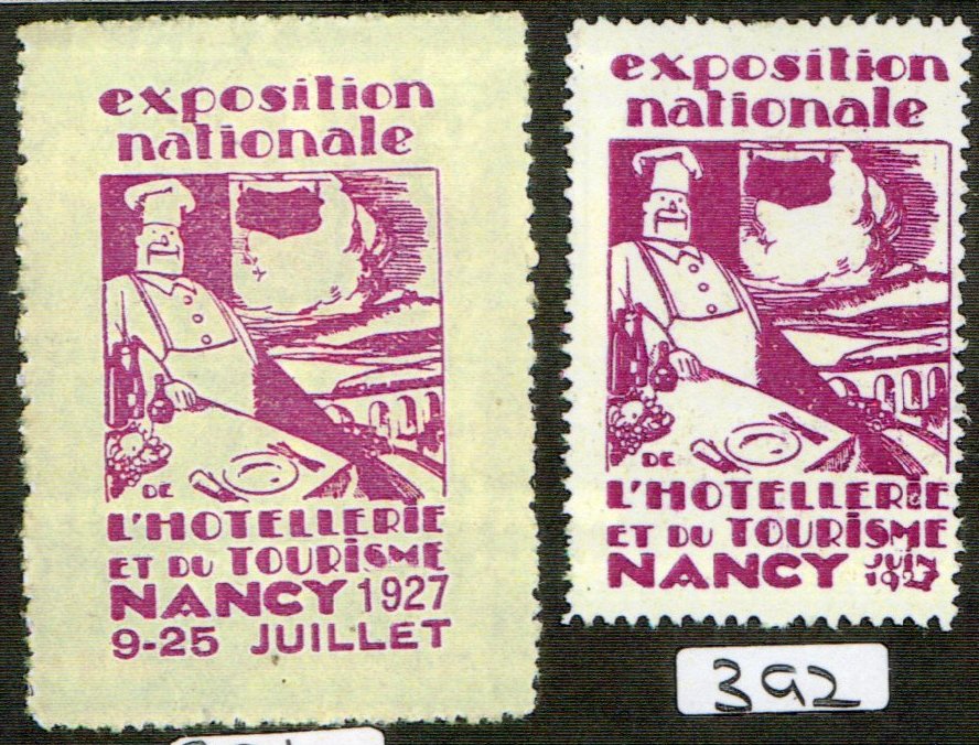 France : Vignette Nancy Exposition de l'Hotellerie et Tourisme 1927